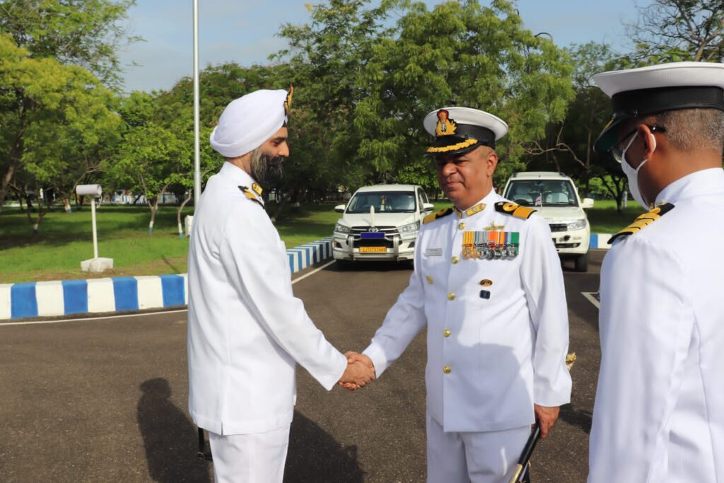 Commodore J S Dhanoa takes charge  from Commodore Gautam Marwaha
