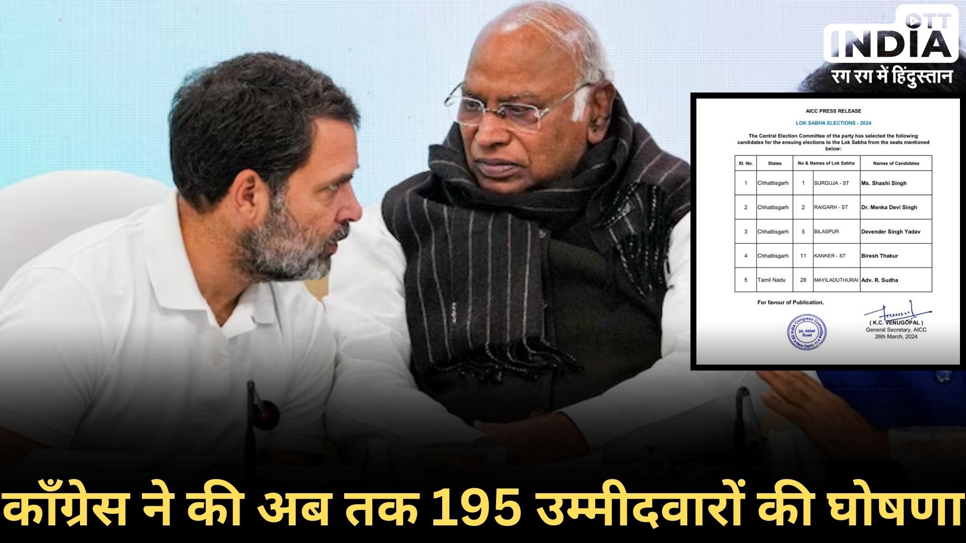 CONGRESS LOKSABHA ELECTION 2024: कांग्रेस की 7वीं लिस्ट में पांच उम्मीदवारों के नाम CONGRESS LOKSABHA ELECTION 2024: कांग्रेस की 7वीं लिस्ट में पांच उम्मीदवारों के नाम